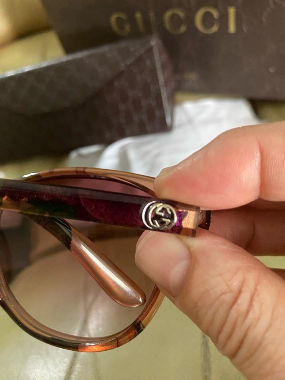 Gucci Sunglasses Floral Full Inclusion Women's Cat Eye 3635 - Picture 6 of 16